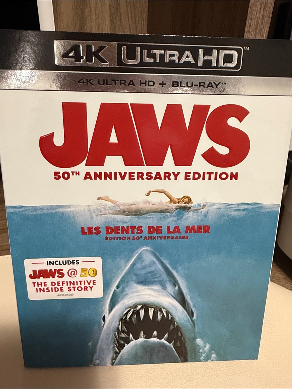 Jaws 50th Anniversary Edition 4K Ultra HD Blu-ray With Slipcover - Brand New